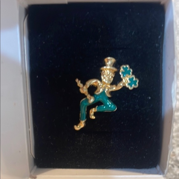 Avon Jewelry - Vintage 1990s Avon Gold and Green Leprechaun Brooch